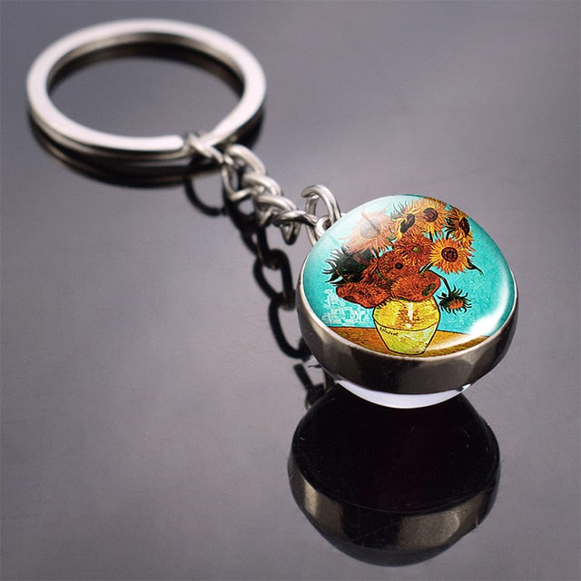 Art Glass Ball Keychain