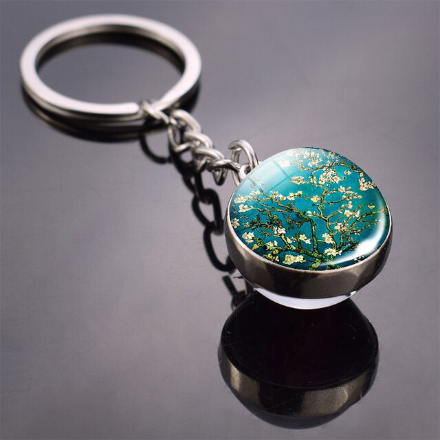 Art Glass Ball Keychain