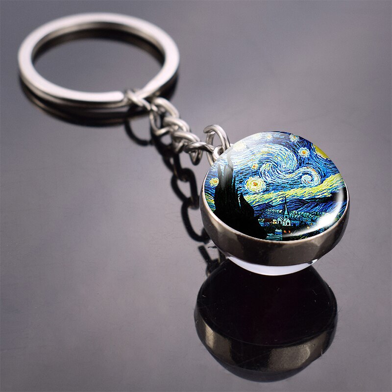 Art Glass Ball Keychain