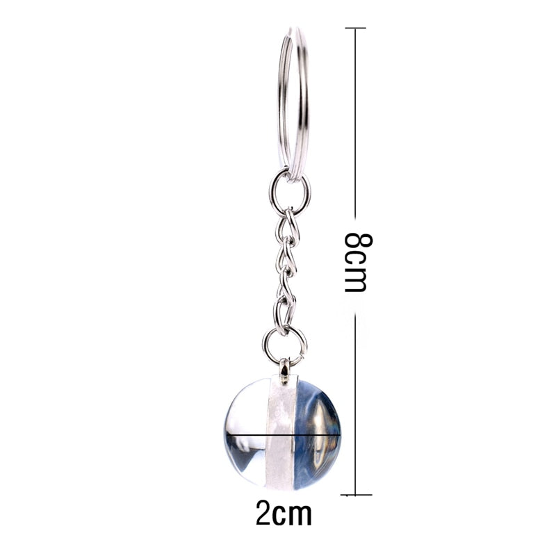 Art Glass Ball Keychain